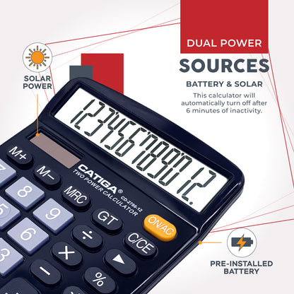 CD-2786 12-Digit Home and Office Calculator  (Black)